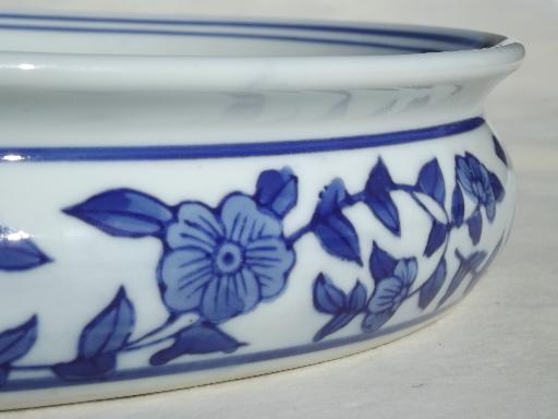 old blue & white Chinese porcelain tray or bowl for forcing flower bulbs