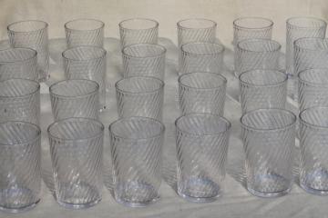 old fashioned jelly glasses / diner style drinking glasses, 24 heavy glass tumblers