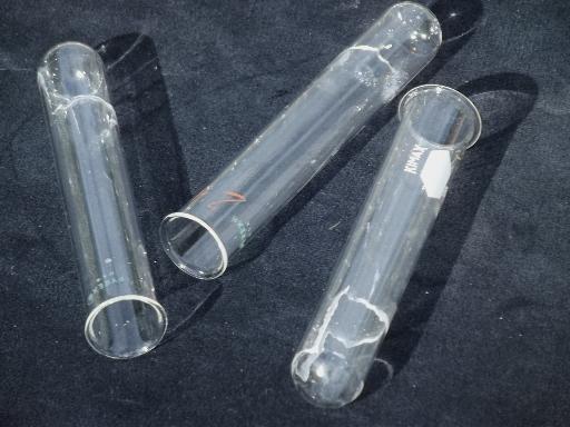 old lab glass test tubes lot - industrial storage jars, or creepy Halloween?