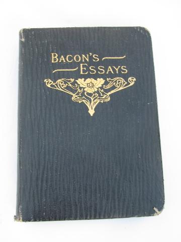 old leather and gilt essays of Francis Bacon, renaissance philosophy