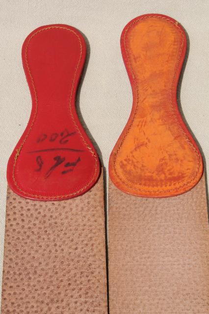 old leather razor strop, straight edge razor shaving vintage barbershop