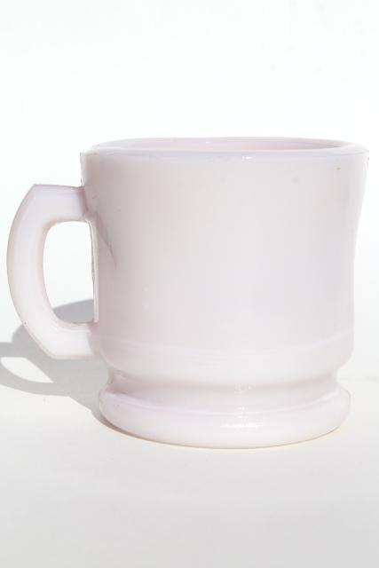 old pink milk glass cup, Victorian vintage antique shaving mug?