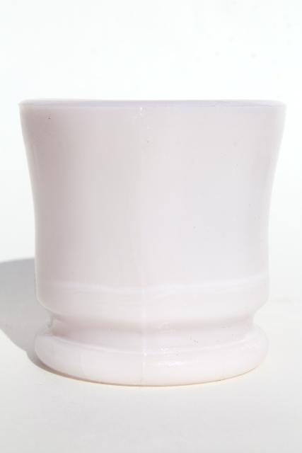 old pink milk glass cup, Victorian vintage antique shaving mug?