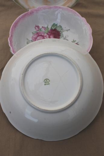 old rose pattern vintage china serving bowls, roses floral antique china