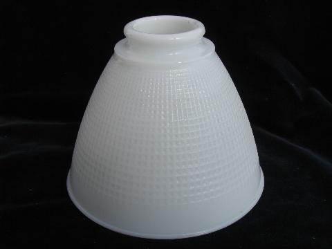 old white milk glass torchiere reflector, light diffuser lamp shade, vintage replacement