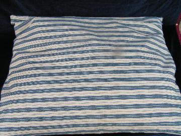 old wide stripe cotton ticking feather pillow