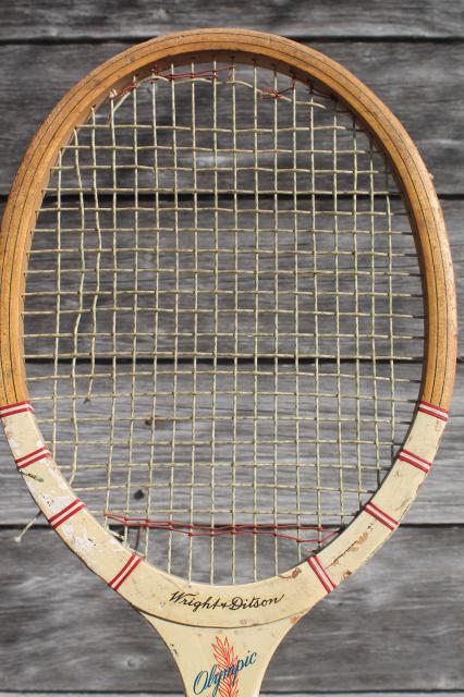 old wood tennis racquets rackets, mid-century vintage sporting equipment