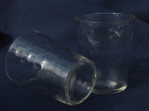 optic pattern depression glass, vintage set shot glasses or cordials