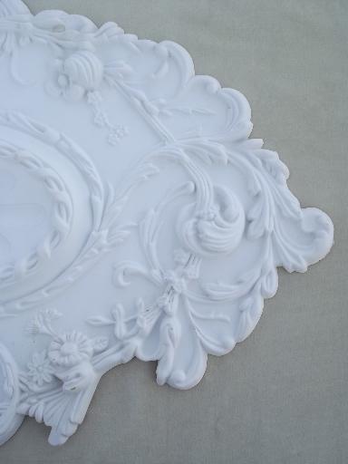 ornate architectural molding ceiling medallion, ceiling rose in faux plaster