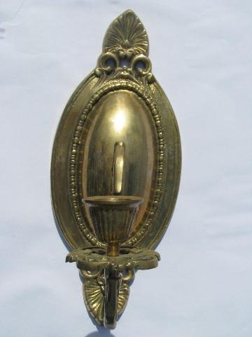 ornate wall sconces, solid brass candle sconce pair