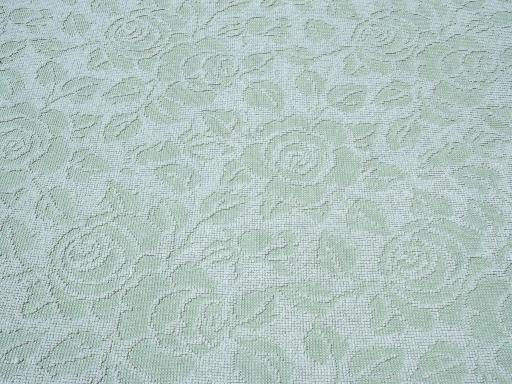 pair green and white roses hobnail candlewick bedspreads w/ popcorn fringe
