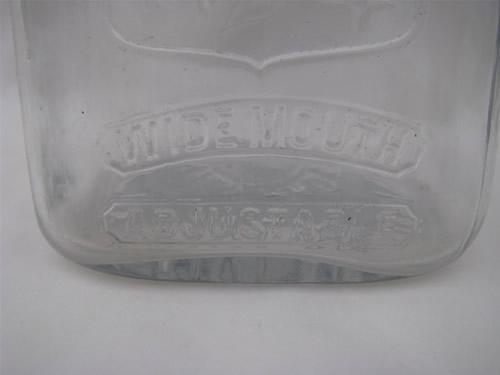 pair of antique vintage square glass Queen fruit jars w/ lightening lids