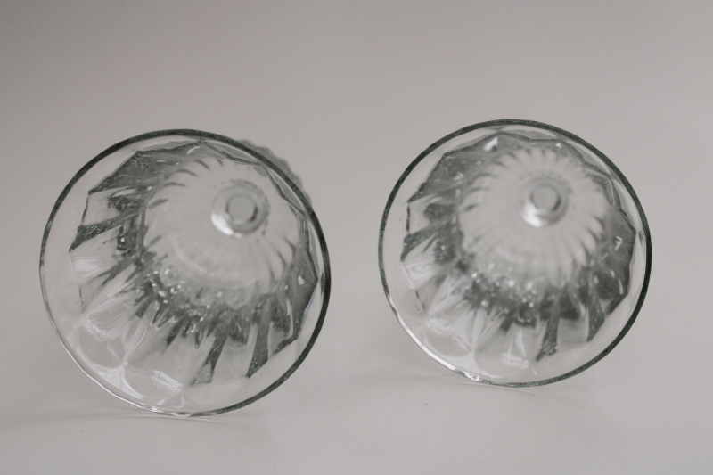 pair of vintage clear glass peg style votive candle holders, Home Interiors