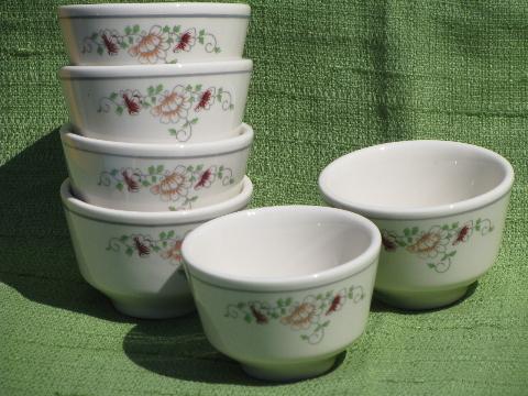 peony pattern rice/soup/noodle bowls, vintage Homer Laughlin china