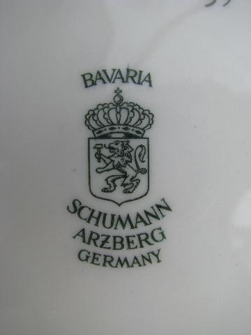 pink rose and tulip, vintage Schumann Bavaria dessert plates lot