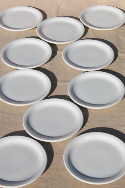 plain & simple vintage white ironstone china dishes, euro style all purpose plates