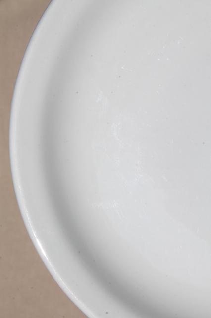 plain & simple vintage white ironstone china dishes, euro style all purpose plates