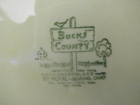 plates & bowls, vintage Bucks County pattern Pennsylvania Dutch folk art china
