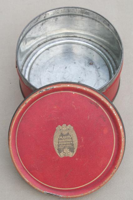 pretty lot of vintage tins, 1930s art deco candy boxes & dusting powder tin