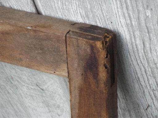 primitive antique wood window frame from old Wisconsin barn or farmhouse