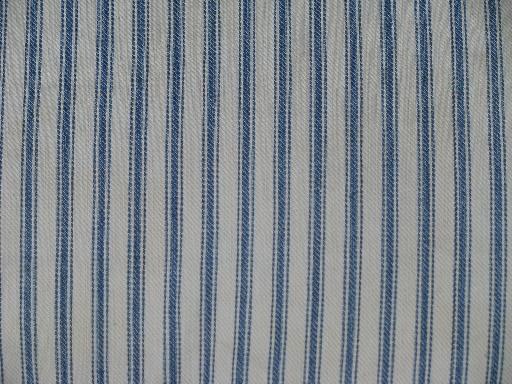 primitive old feather pillows, vintage striped cotton ticking fabric