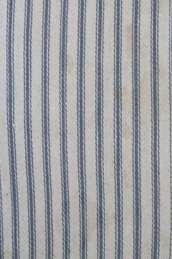 primitive vintage feather pillows with indigo blue striped cotton ticking