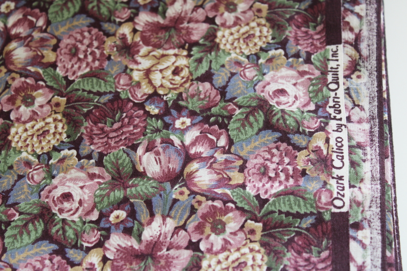 purple floral print cotton fabric Ozark Calico Fabri Quilt quilting material