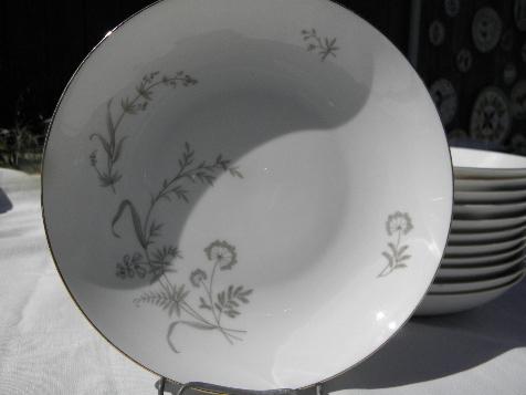 queen anne's lace & summer grasses, 12 vintage Johann Haviland soup bowls
