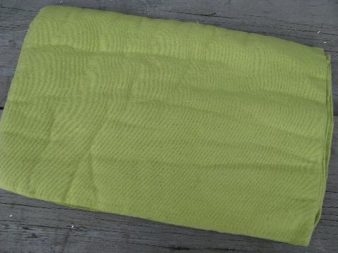 retro 60s lime green blankets, vintage sheet blanket & bed blanket