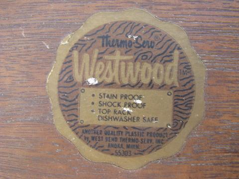 retro Thermo Serv 'walnut' melamine sandwich plate