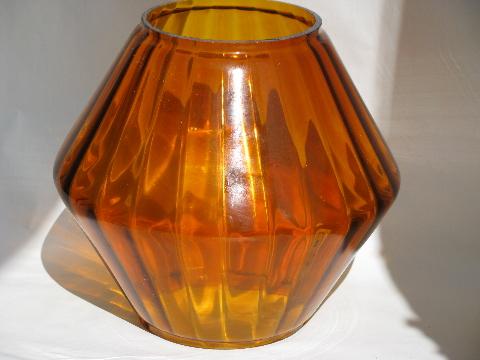 retro amber glass lamp globes, vintage swag light replacement shades