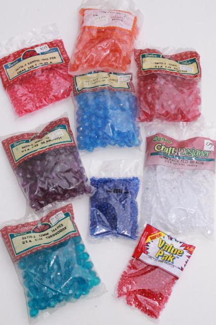 retro colored plastic beads for beading crafts or Christmas ornaments