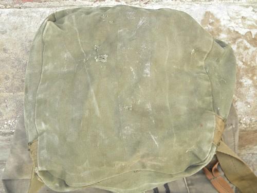 retro vintage US Army olive drab canvas duffle bag/knapsack/backpack