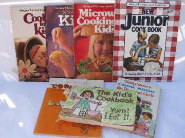 retro & vintage children's cookbooks lot, kids cook books
