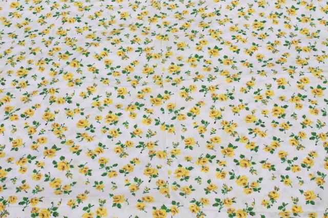 retro vintage yellow roses print pillowcases & cotton duvet / comforter cover