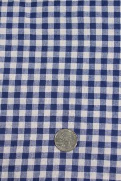 rockabilly vintage cotton print fabric, blue & white gingham checks, shirt or dress material