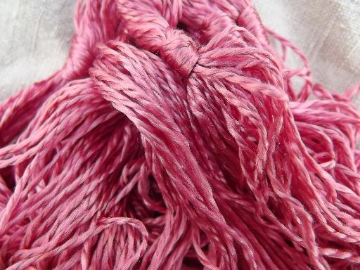rose pink artificial silk embroidery thread, antique silky rayon floss