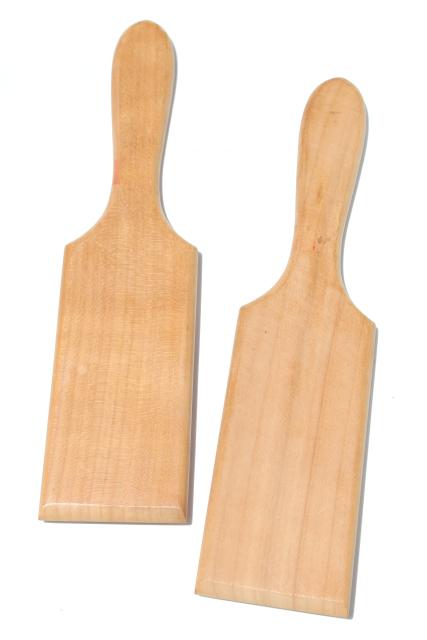 rustic Italian wooden butter paddles or gnocchi board set, wood pasta tools