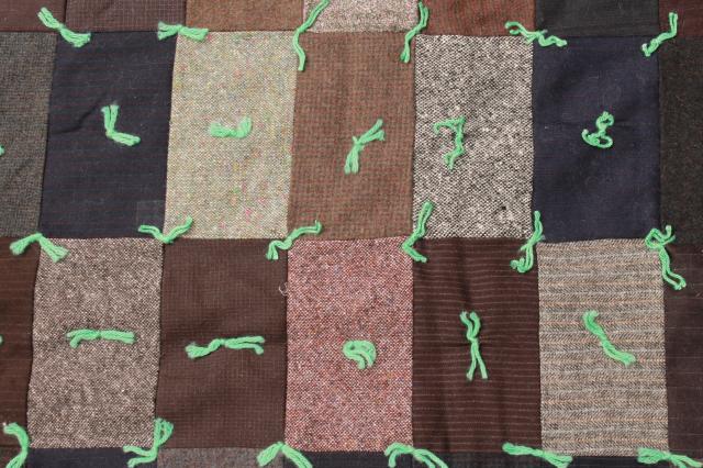rustic vintage primitive cabin camp style patchwork quilt blankets, old wool quilts