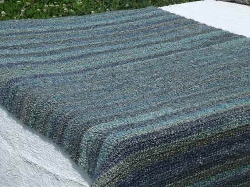 sea and sky blue and grey shades throw blanket, soft fuzzy crochet afghan