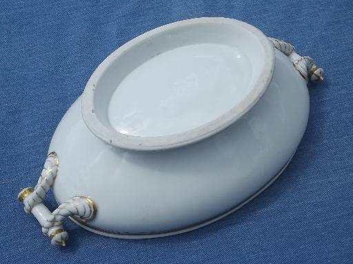 sea rope and anchor antique 19th century Haviland Limoges porcelain tureens