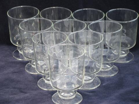 set of 10 vintage glasses w/ etched art deco B monogram