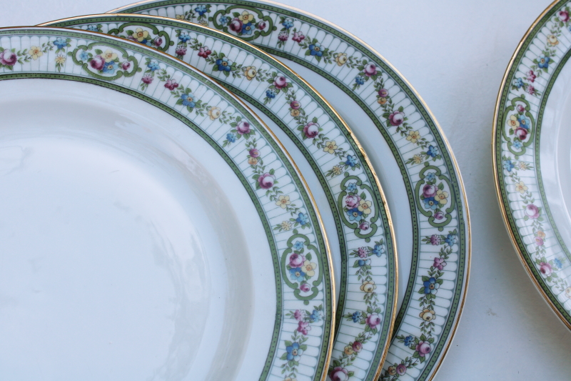 set of 12 antique Bavaria porcelain dinner plates, early 1900s vintage Paul Muller mark