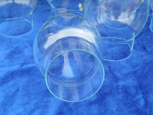 set of 6 glass lamp chimneys, vintage replacement hurricane chimney shades
