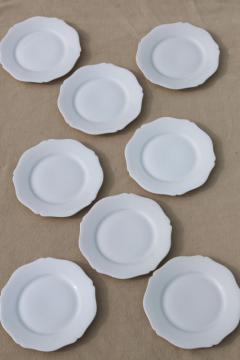 set of 8 tiny pure white porcelain plates or coasters, Limoges - France china