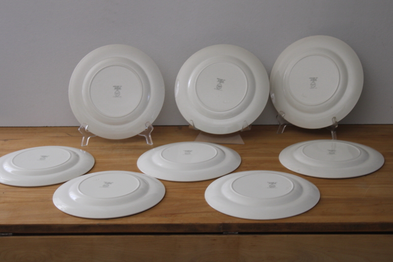 set of 8 vintage Wedgwood china luncheon plates Napoleon Ivy pattern Queens Ware 1950s