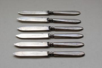 set of silver fruit knives, vintage silverware, International 1847 Rogers silverplate flatware