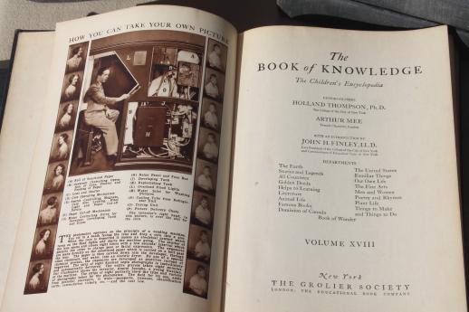 shabby antique beautifully illustrated Books of Knowledge library 1930 20 volume set 