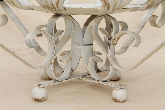 shabby chic vintage tole centerpiece w/ glass candle holders, french country style