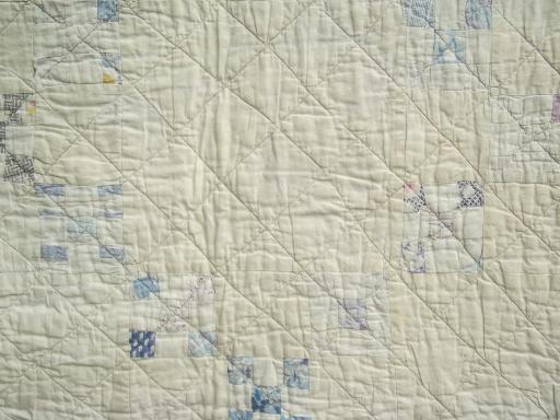 shabby vintage quilts, old antique cotton print patchwork quilt lot